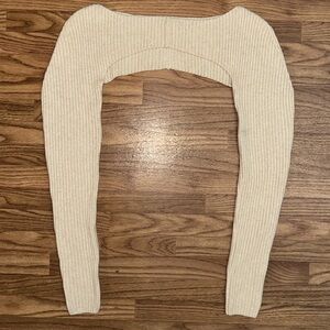 Danielle Guizio Cashmere Wool Blend Knit SHRUG ONLY Size Medium Oatmeal Colorway